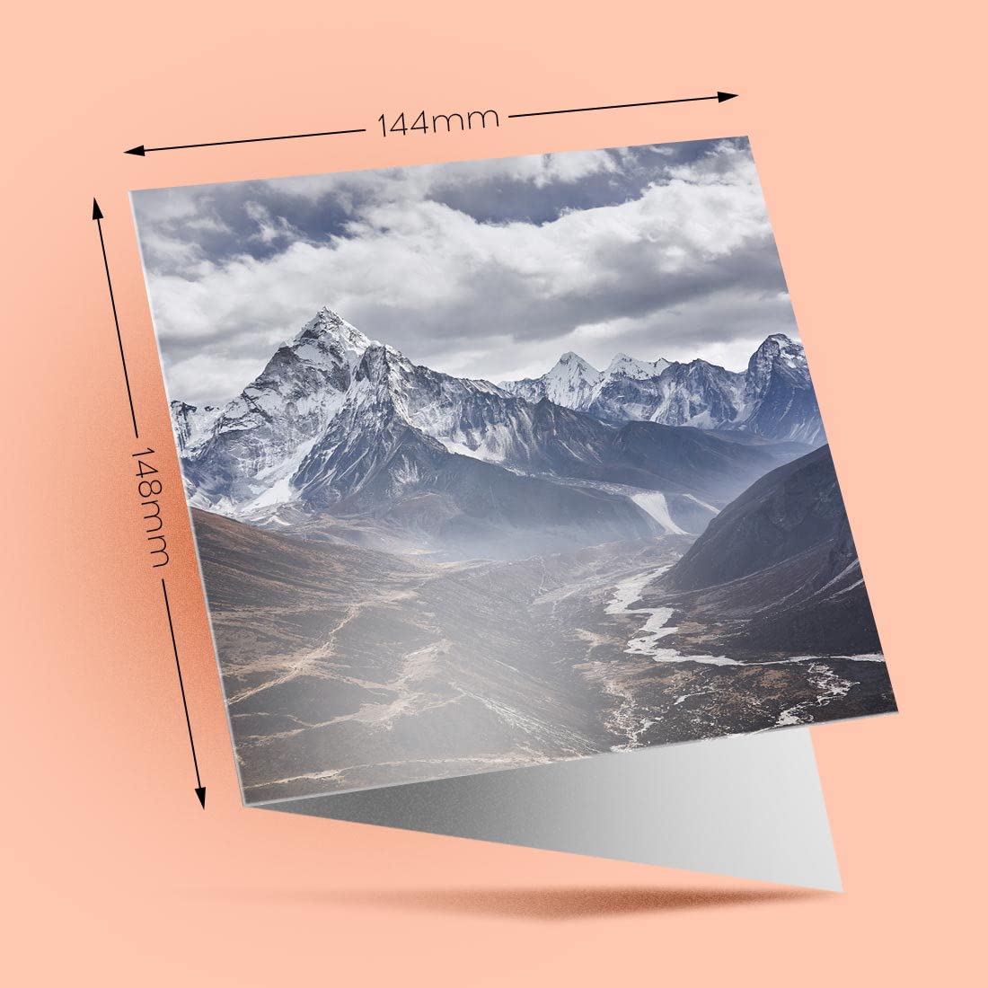 Grußkarte Mit Fotoeinsatz – Motiv „Mountain Am Dablam“, Blanko Innen, Inkl. Umschlag