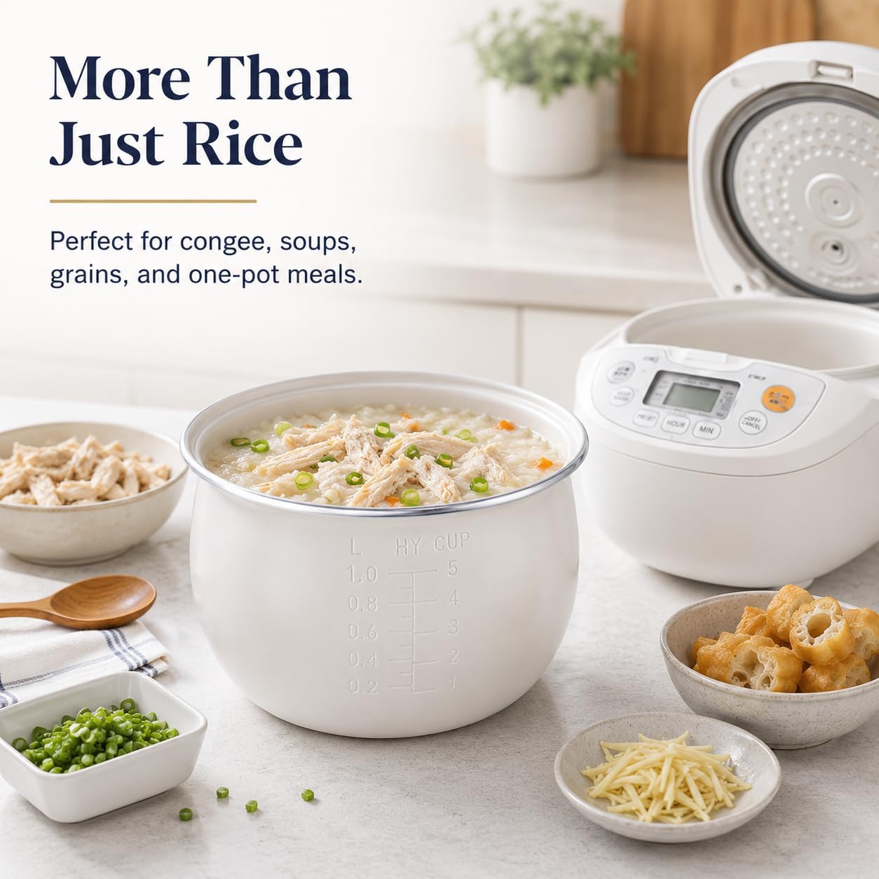 Ceramic Rice Cooker Inner Pot Non Stick Glaze Inner Bowl Replacement for Rice Cooker 7.20 X 7.20 X 4.33 in for Porridge Soup Yogurt