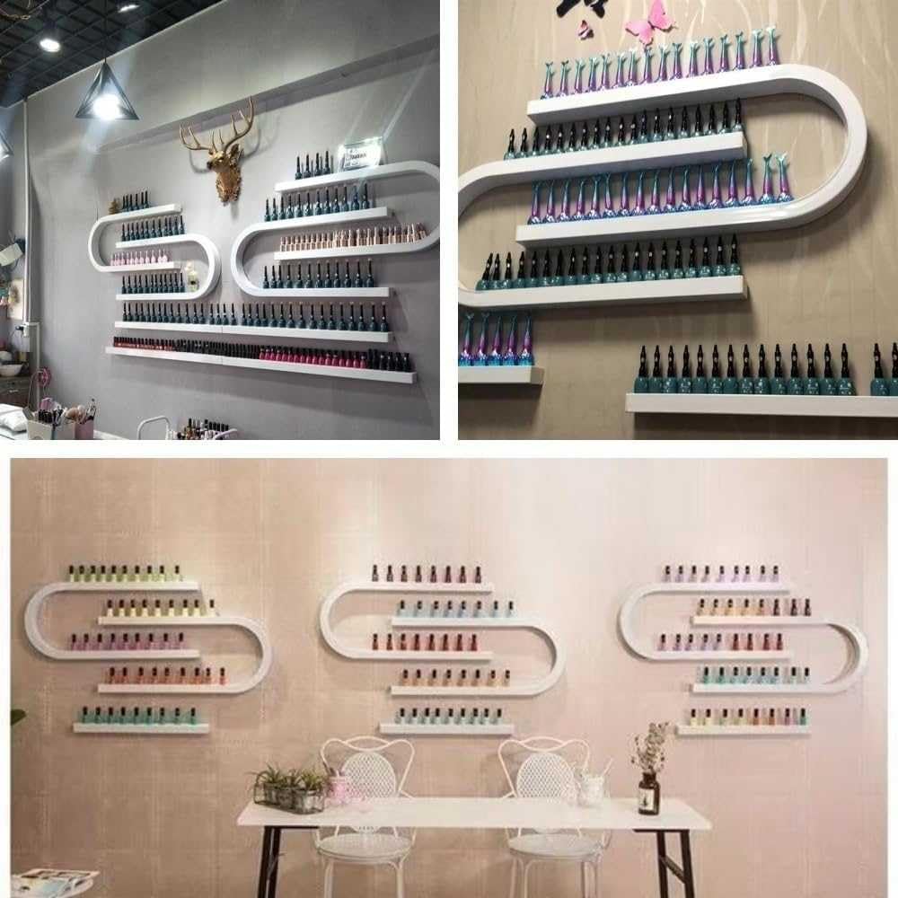 Wandmontierte Regal Nagellackflasche Display Rack, U-förmige ätherische Öl-Parfüm-Lagerregal, Multifunktional Hanging Salon/Beauty/Nagel Shop Organizer