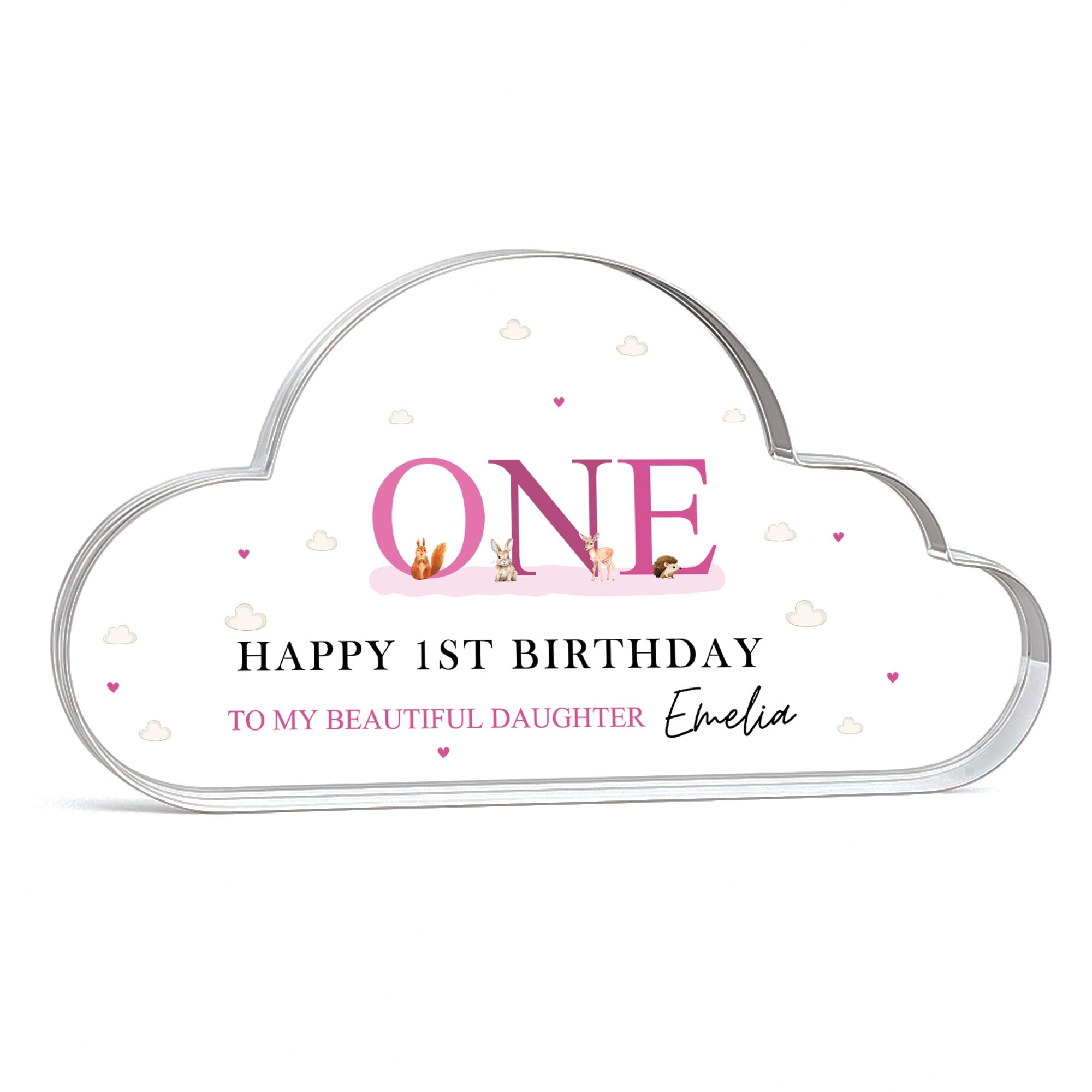 Red Ocean Happy 1st Birthday Gift For Daughter Granddaughter Niece Goddaughter Personalised Plaque First Birthday Gift For Baby Girl Keepsake Nursery Decor
