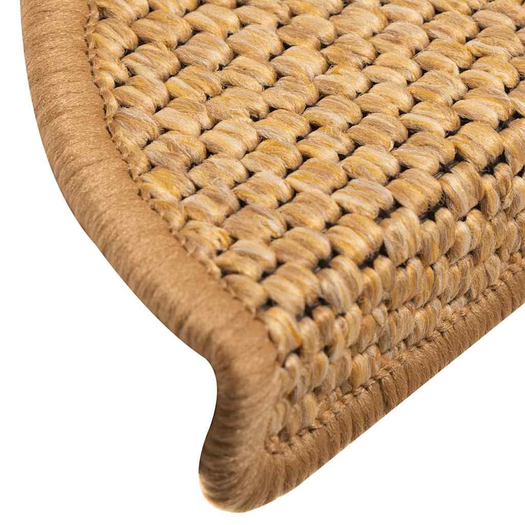 vidaXL Treppenmatten Selbstklebend Sisal-Look 15 STK. 56x17x3 cm Sisal