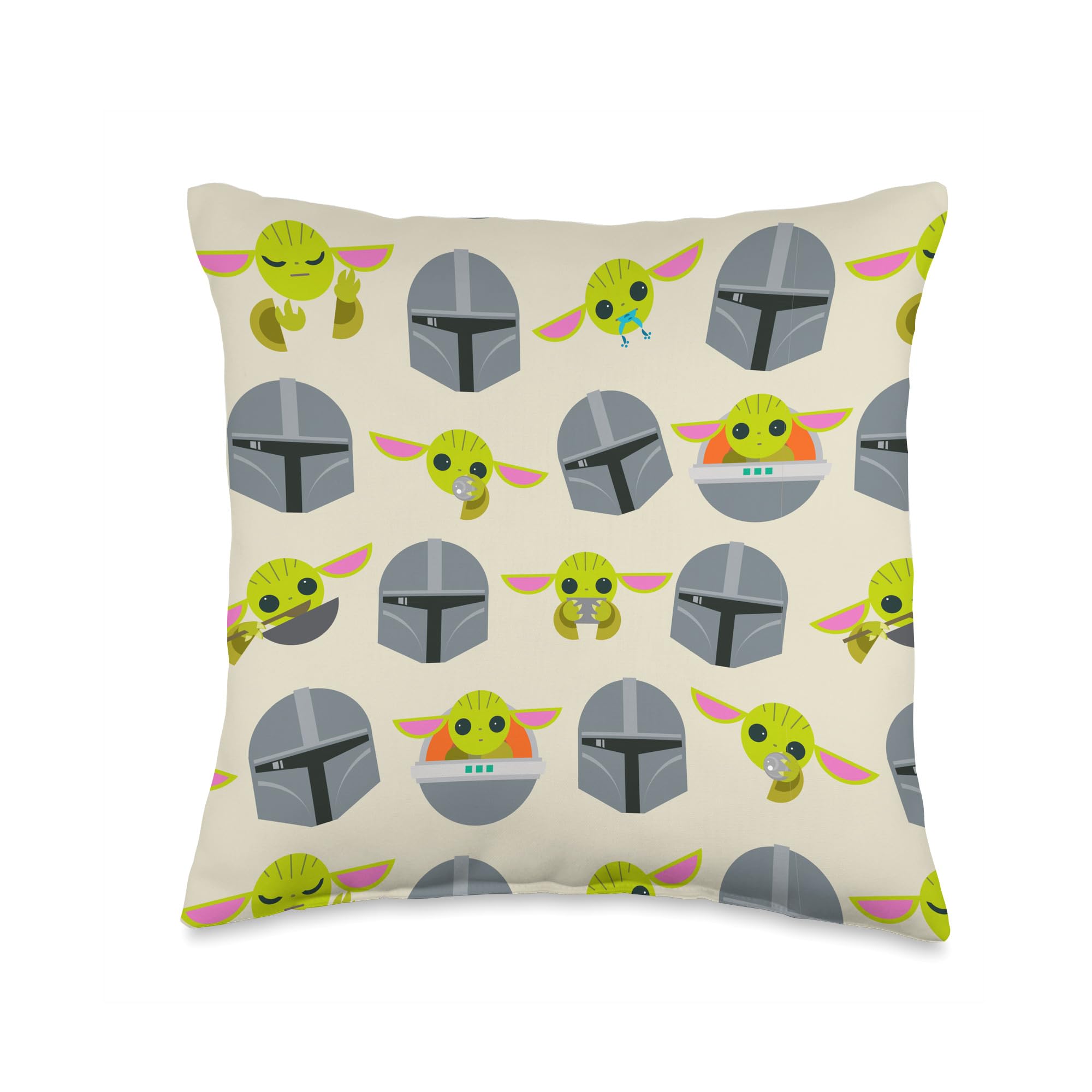 Coussin Mandalorian anti mal de dos fauteuil de bureau motif Grogu coloré