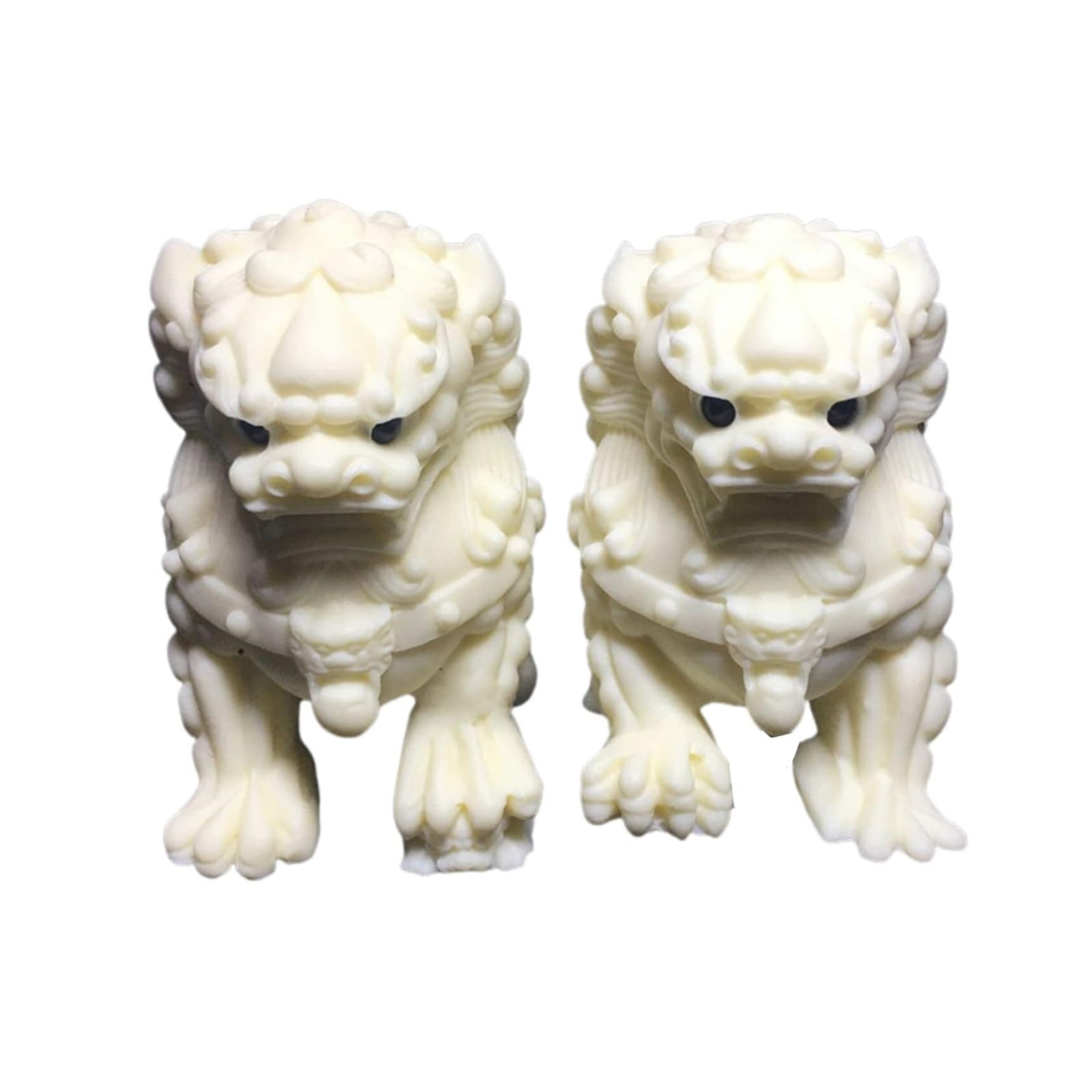 KUKUUU Fu Dogs Statues Lion Ornament Sculpture Chinese Trolley Fengshui Decor