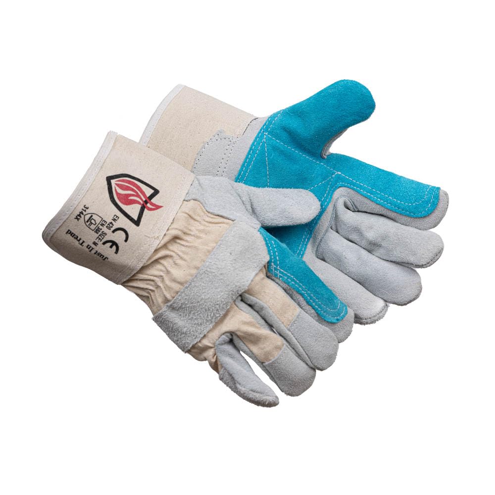 Gants de travail en cuir de sécurité (taille XL, 2 paires, vert)