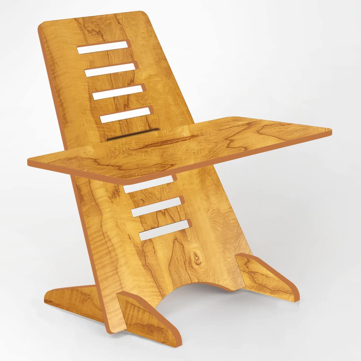 PRO365 Indian Desk Riser Laptop Table Stand Height Adjustable Ergonomic Desk (Wooden)