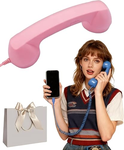 Pop Phone Retro Handset for iPhone, 2026 Upgrade Type-C HD Calling Landline Handle Vintage Retro Microphone Telephone, Cell Phone Microphone for