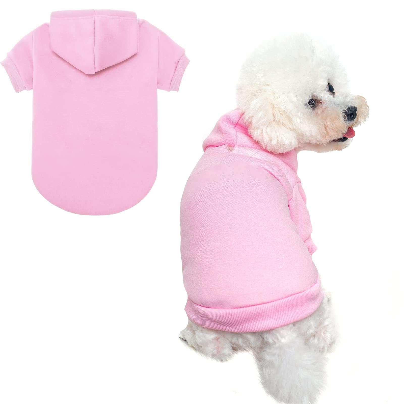 BINGPET Dog Hoodies - Fleece Lined Fall Dog Puppy Sweatshirt Soft Warm Sweater Winter Hooded Clothes for Small Medium Large Dogs & Cats