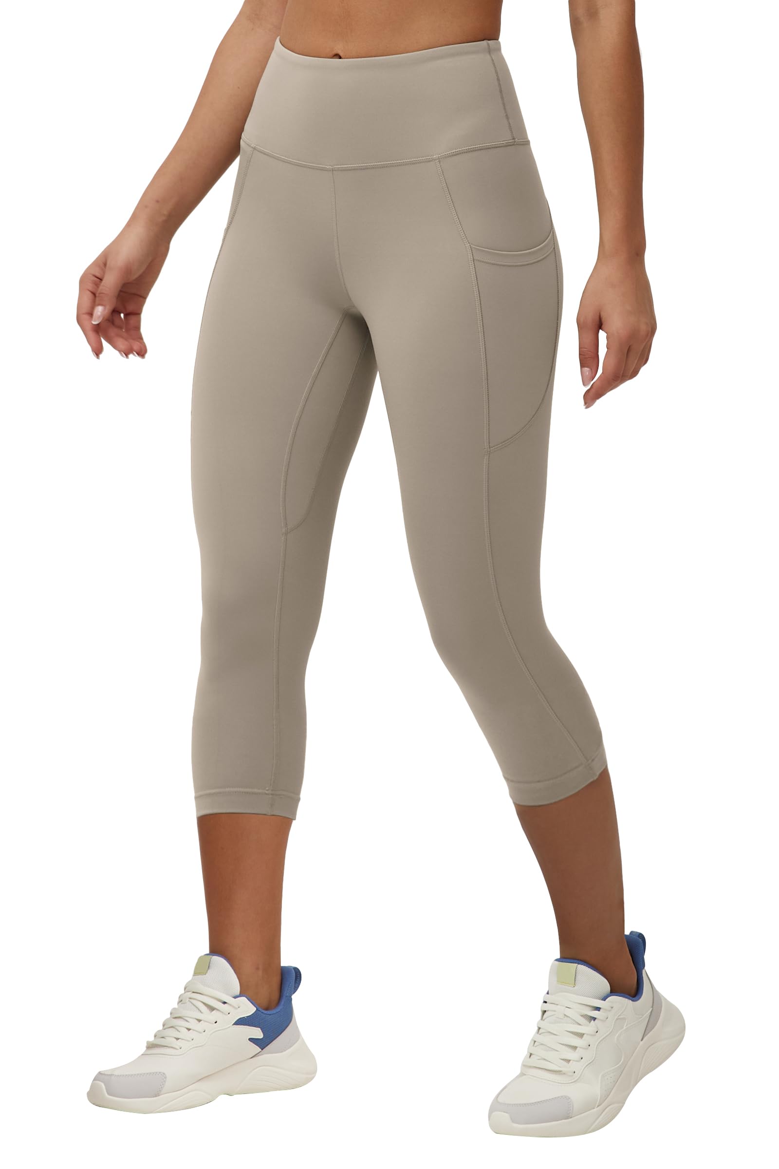 ONGASOFT High Waisted Yoga Capris 21 - Tummy Control Buttery Soft Workout Leggings with Pockets for Women