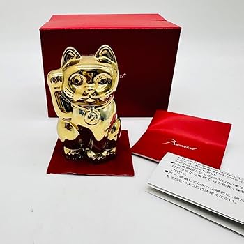 Amazon.co.jp: Baccarat バカラ 招き猫 ゴールド 金運 猫 幸運