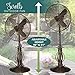 DecoBREEZE Pedestal Standing Fan, 3 Speed Oscillating Fan with Adjustable Height, Prestigious, Antique Fan, 18 inches