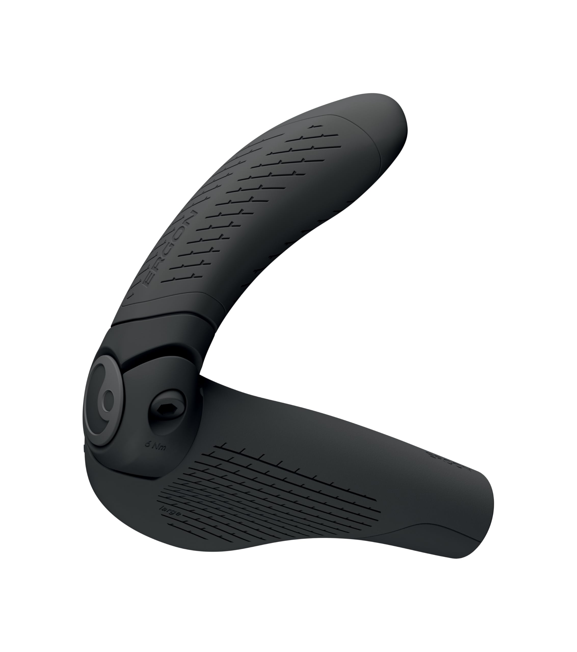 Ergon GP4 EVO Fahrradgriffe mit eingebauten Lenkerenden, Schwarz, Größe L