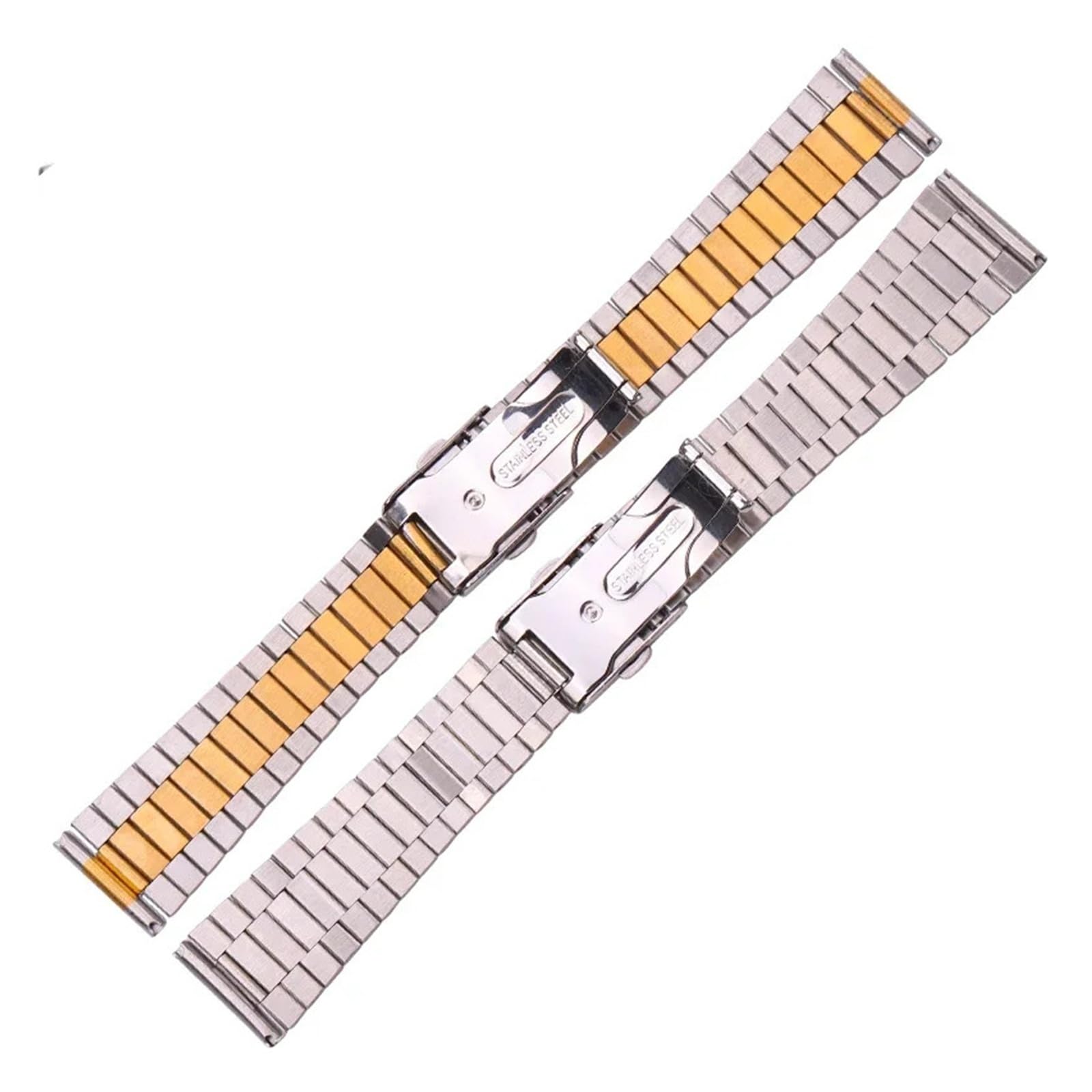 yingyingjia Cinturino In Acciaio Inossidabile Massiccio, Cinturino In Argento E Oro, 14 Mm, 16 Mm, 18 Mm, 20 Mm