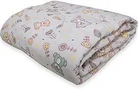 Edredom Para Berço Bebê Antialérgico Toque Macio 100% Algodão Baby Menino E Menina Infantil Divertido Dblun Decorações (Ursinho Feliz)