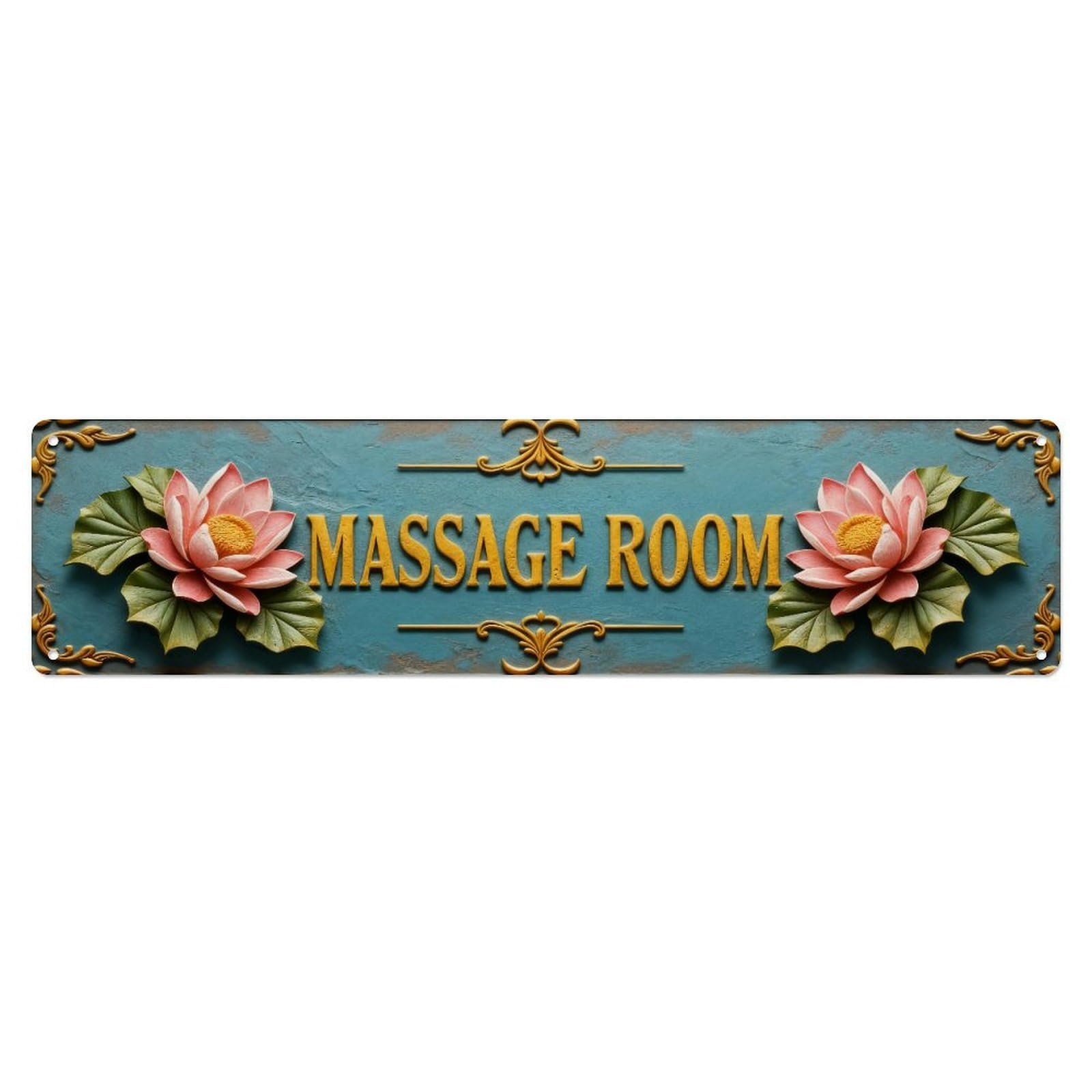 Floral Lotus Massage Room Sign Metal Tin Sign Plaque