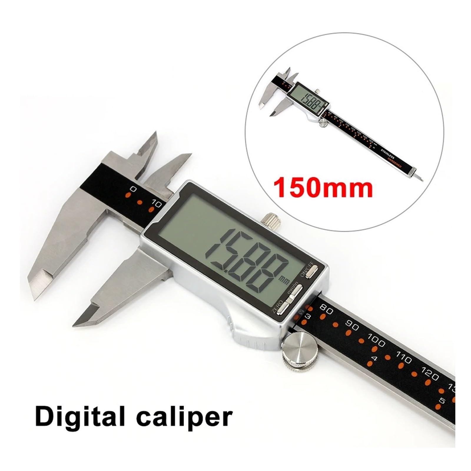 Calibri a corsoio Calibro a corsoio Digitale in Acciaio Inossidabile Tracciamento elettronico in Metallo Portatile 0-150mm a Strumenti di misurazione