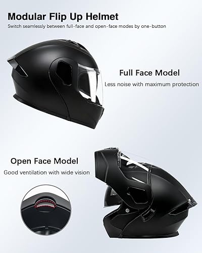 Miniatura 3 de Casco de motocicleta, modular de cara completa abatible para adultos jóvenes y jóvenes, casco modular para motocross, ATV, moto de carreras de