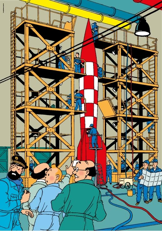 81567 Tintin XFLR6 Lunar Rocket Puzzle 1000 Pieces + Poster 48 x
