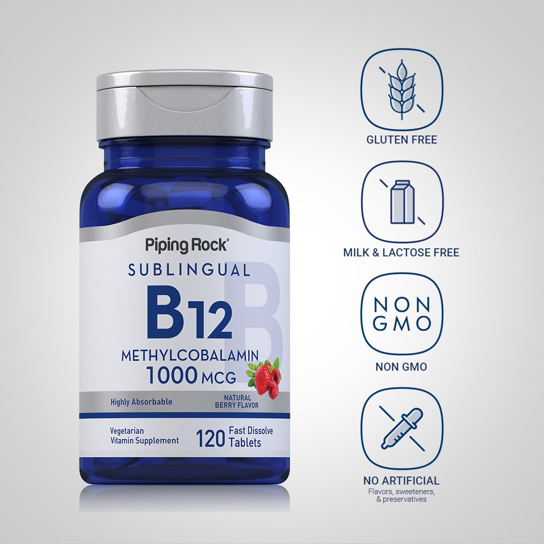 Piping Rock Vitamin B12 1000 mcg Sublingual | 120 Tablets — Amazon image 3