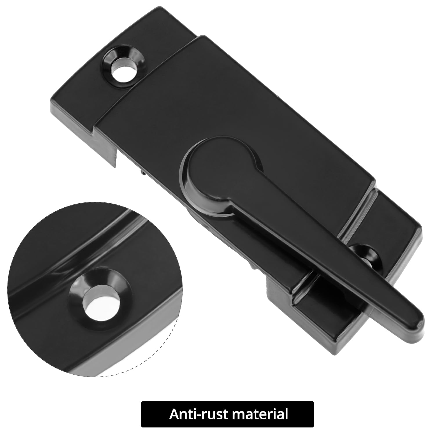 QWORK Lot de 10 verrous de fenêtre noirs en alliage de zinc pour coulissement vertical et horizontal