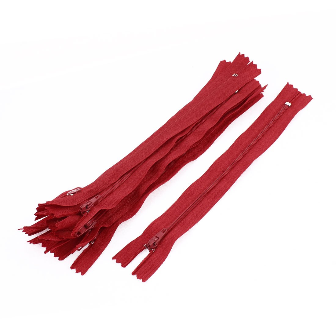 Red : Generic Nylon Dress Pants Zippers Tailor Sewing Craft Tool 18cm 10 Pcs Red