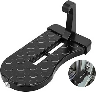 Car Door Step, Aluminum with 400lb Capacity, Anti-Slip Surface, Foldable for Car Roof Access