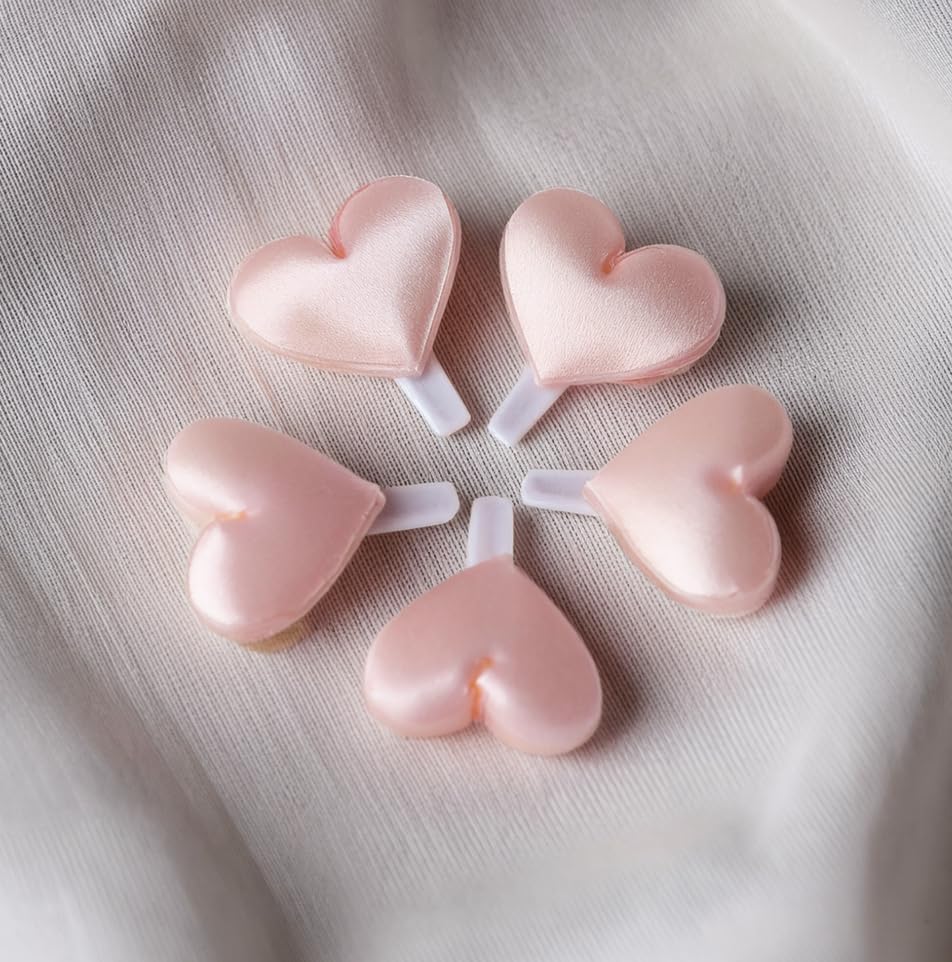 Hand Made Baby Hair Clips, Differnt Style with Adjustable Band or Small Lightweight Pin, Good for All Age, for Wedding, Birthday Photos (Pink, heart hairpin 5 pics)