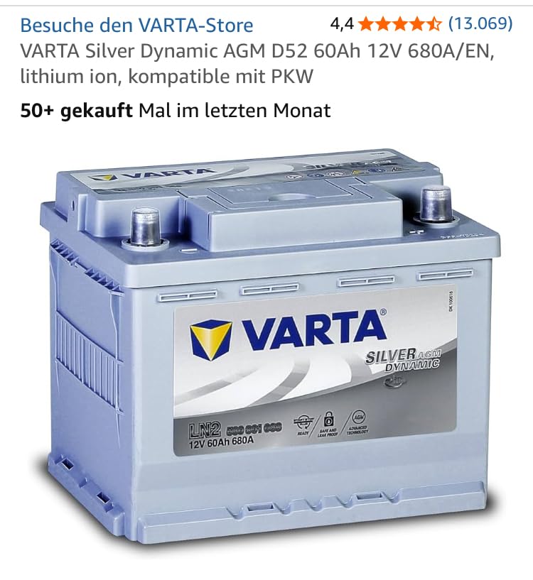 Varta F21 Silver Dynamic AGM 580901080D852 car South Korea | Ubuy