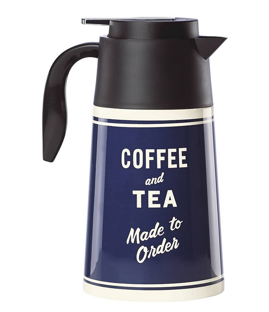 All In Good taste Orders up Metal Hot Beverage Carafe, Blue