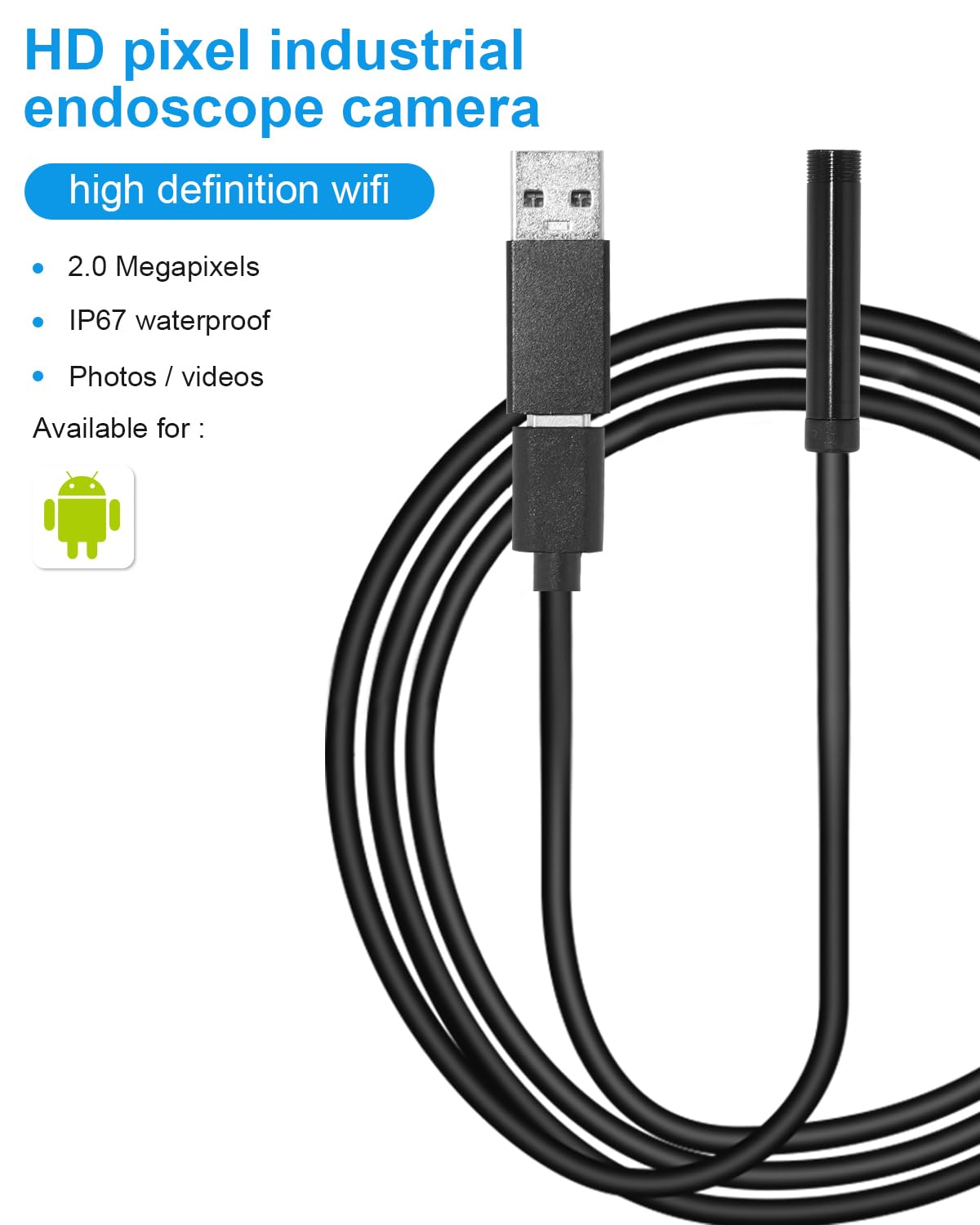 Sonda Con TELECAMERA ENDOSCOPICA SONDA ISPEZIONE 5 MT USB TYPE-C 6 - Foto 5