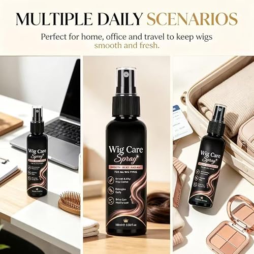 Multi-Purpose Wig Care Spray,Shine Wig Care Spray, Wigs Hair Care Spray for Synthetic and Natural Hair Wigs, Smooth and Anti-Frizz, Hydrates & Moisturizes, Cleans and Extends the Life (3pcs) - Image 2