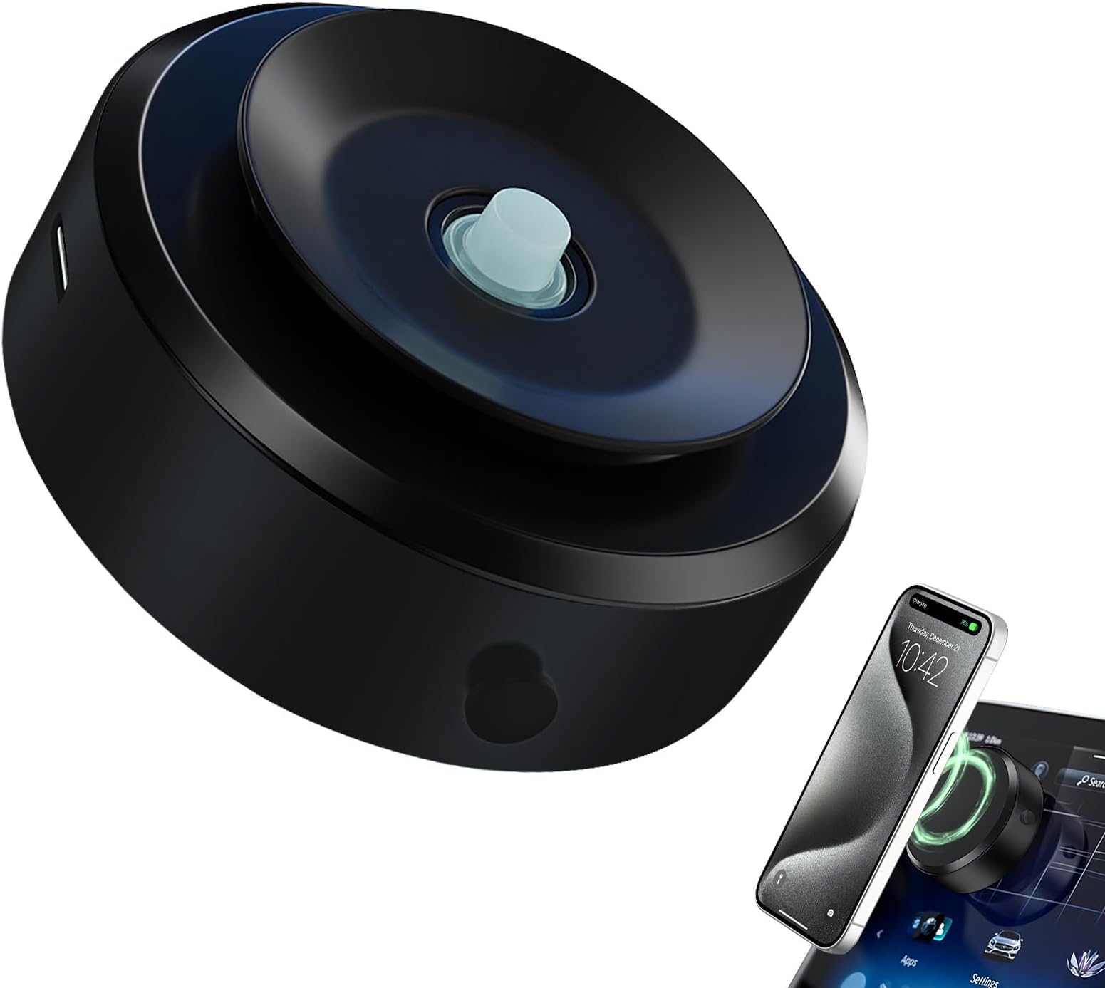 Electric Vacuum Magnetic Suction Phone Mount, Hands-Free Shower Phone Holder, Magnetic Cell Phone Holder for Car/Gym/Mirror/Smooth Surface, Compatible with Magsafe iPhone & Android