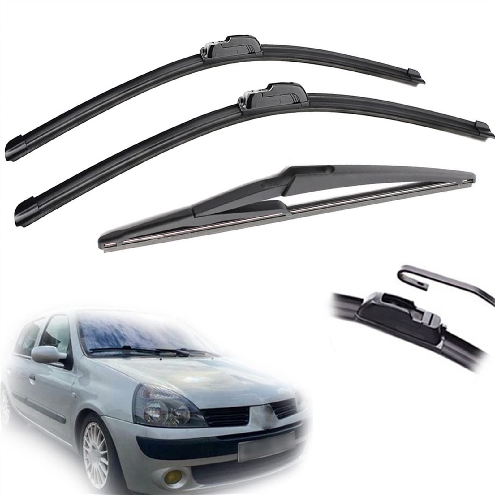 Essuie-glace Clio 2 MK2 1998-2005 kit balais avant arrière durable 21 12 pouces
