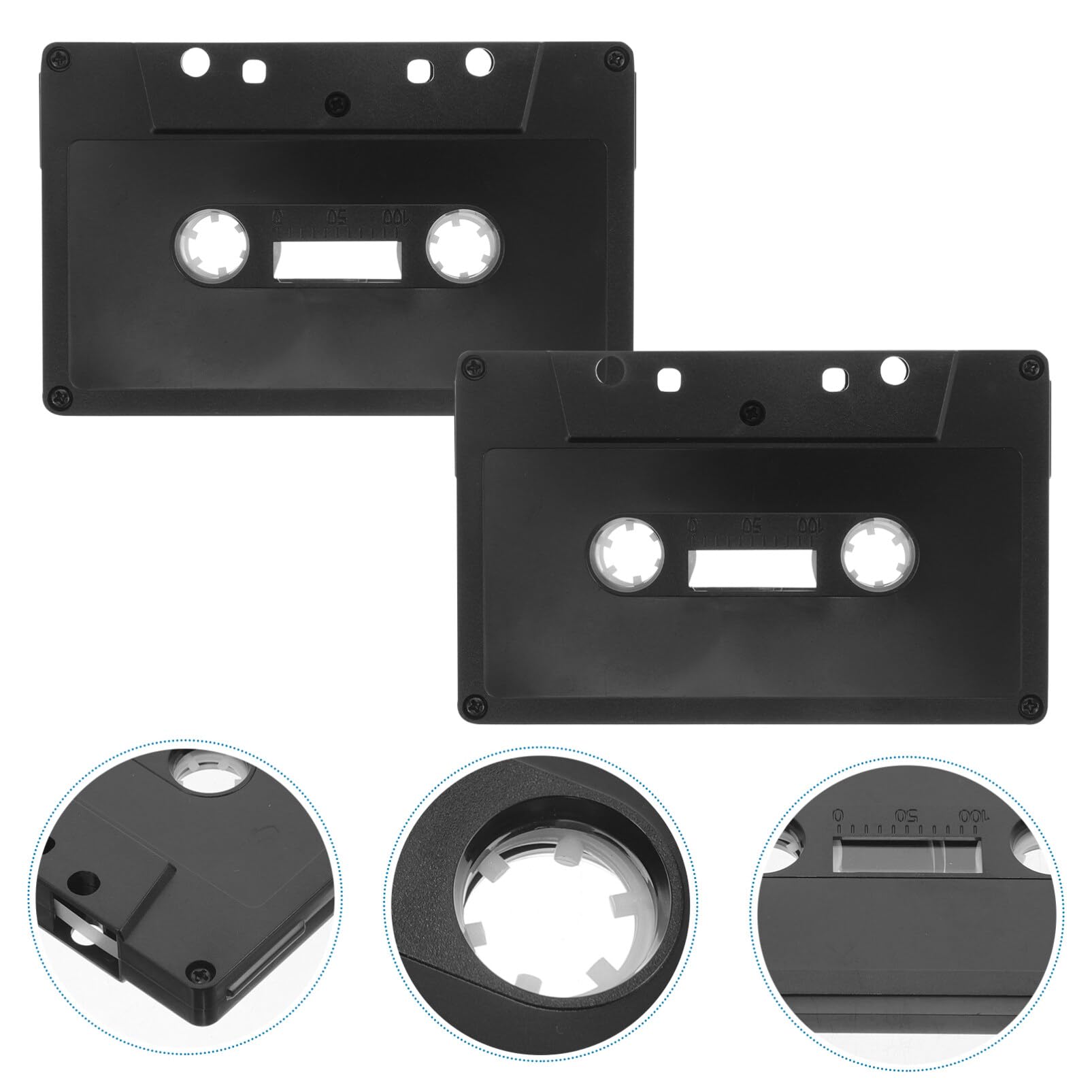 Zerodeko Cassette vuote: 4 pezzi di cassette nere opache nastri di registrazione audio, nastro scrivibile, cassette vuote per registrare lezioni di benvenuto