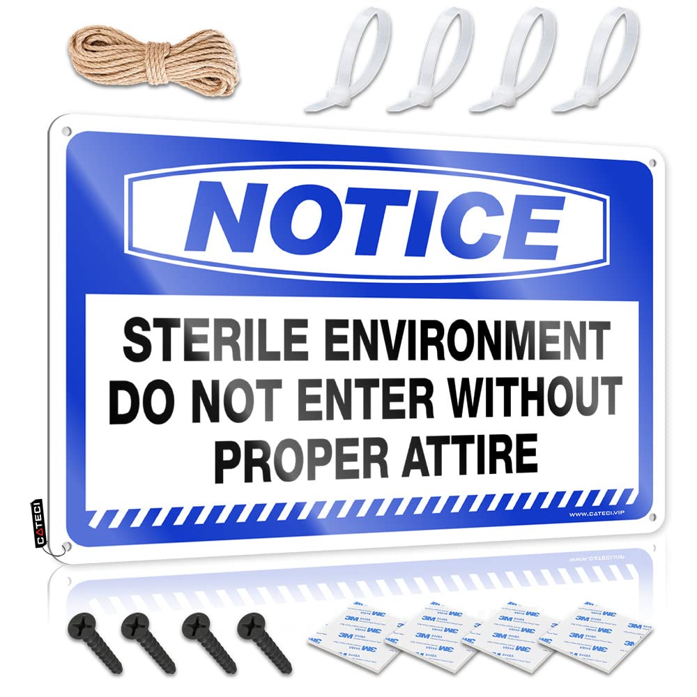 BRUNTELO Funny Signs Billiard Notice Sterile Environment Do Not Enter Without Proper Attire Tin Sign Metal Vintage Signs Metal Signs Vintage Funny