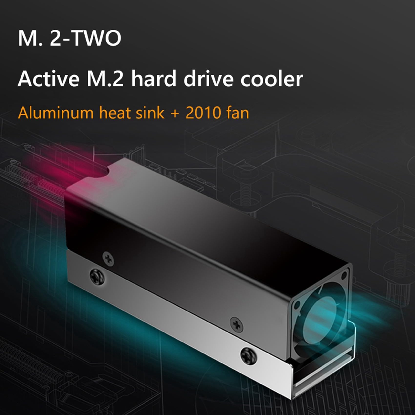 4X M.2 SSD NVMe KüHlköRper M2 2280 Solid State Disk LuftzirkulationsküHler mit LüFter Aluminium KüHlköRper Thermal Pad KüHler