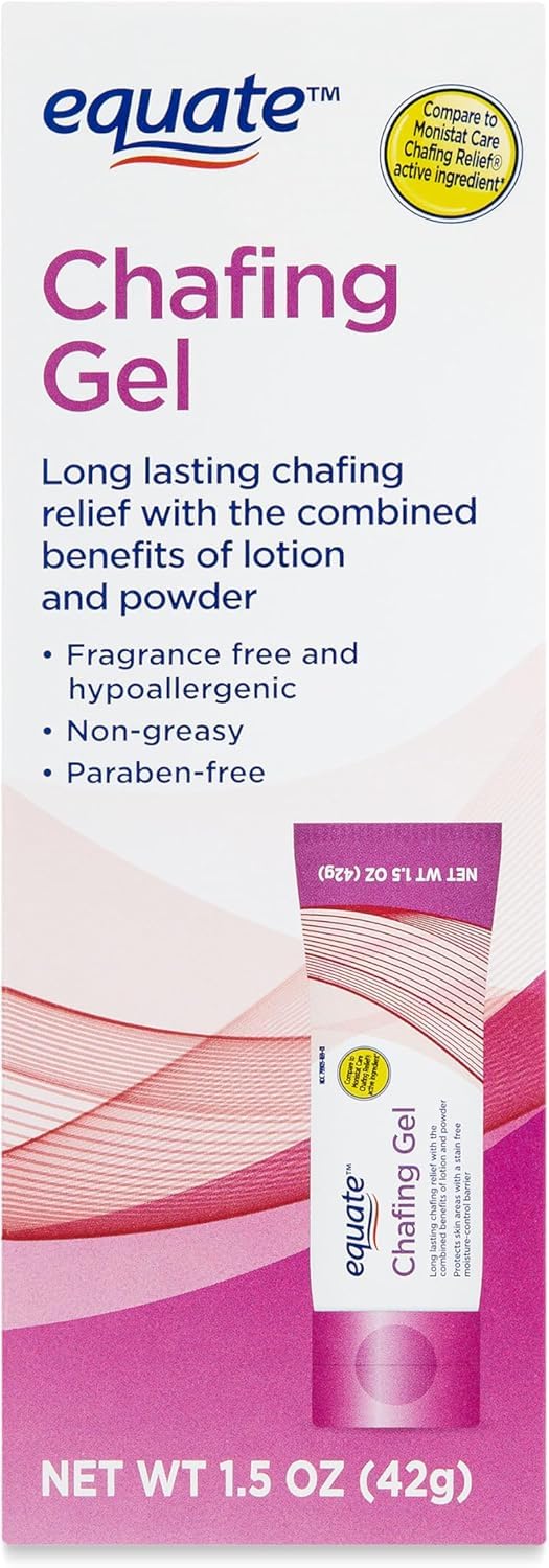 Ravazzi Equate Chafing Gel - Non-Greasy, Hypoallergenic, Fragrance/Talc/Paraban Free, 1.5 OZ and Card Gift