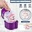 KISEER 2 Pack Denture Bath Case Cup Box Holder Storage Container with Denture Cleaner Brush Strainer Basket for Travel Cleaning (White and Purple)