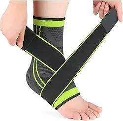 Tornozeleira de Compressão Ortopédica Ajustável Antiderrapante – Alta Elasticidade, Tecido Leve e Respirável para Esportes, Corrida e Academia