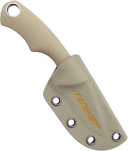 Miniatura 6 de TONIFE Cuchillo para el cuello, mini cuchillo de supervivencia al aire libre, cuchillo EDC de alta dureza, hoja afilada de 1.7 pulgadas, cuchillo de