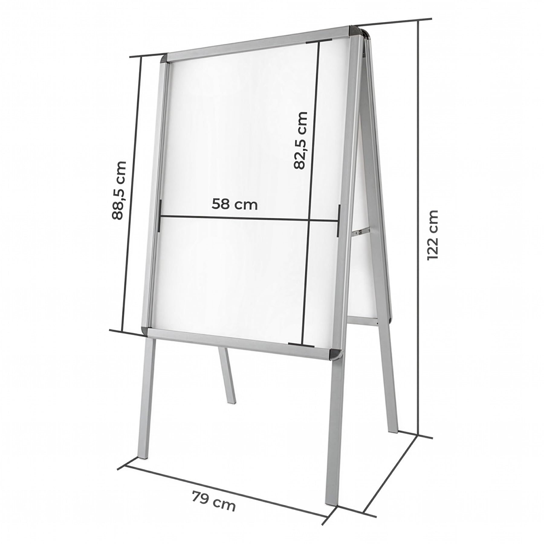 tectake® A1 Kundenstopper Outdoor, DIN A1 Plakatständer, wetterfester Aufsteller Ständer, Alu Werbeaufsteller klappbar, Wegweiser, Werbetafel für aussen, beidseitige Tafel für Plakate, inkl. 2 Folien