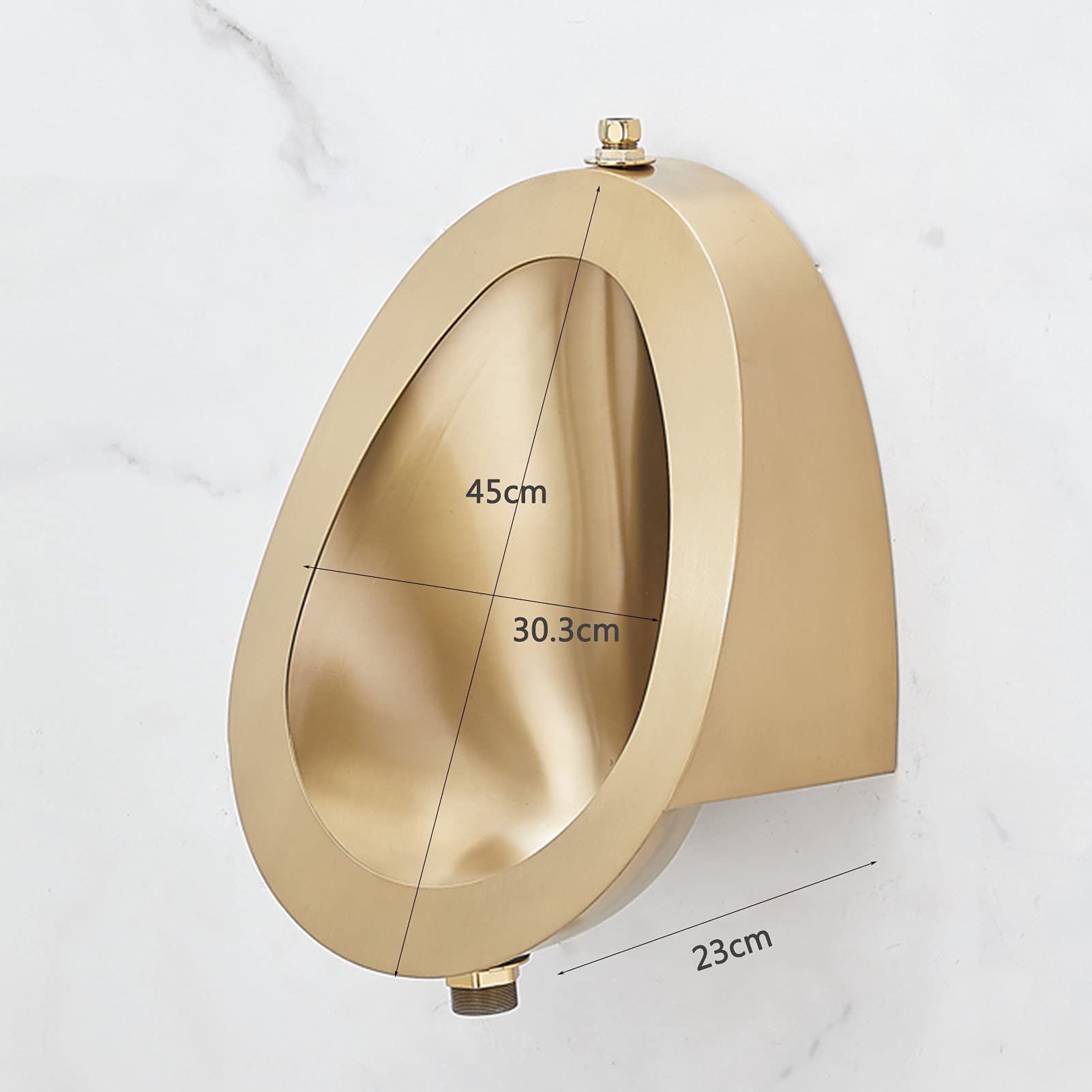 MRKU Orinatoio con sensore Integrato per Uomo, per Uso Domestico, in Acciaio Inox, da Parete, con valvola di Scarico e Scarico, Set di Scarico a Pavimento, 3 Pezzi