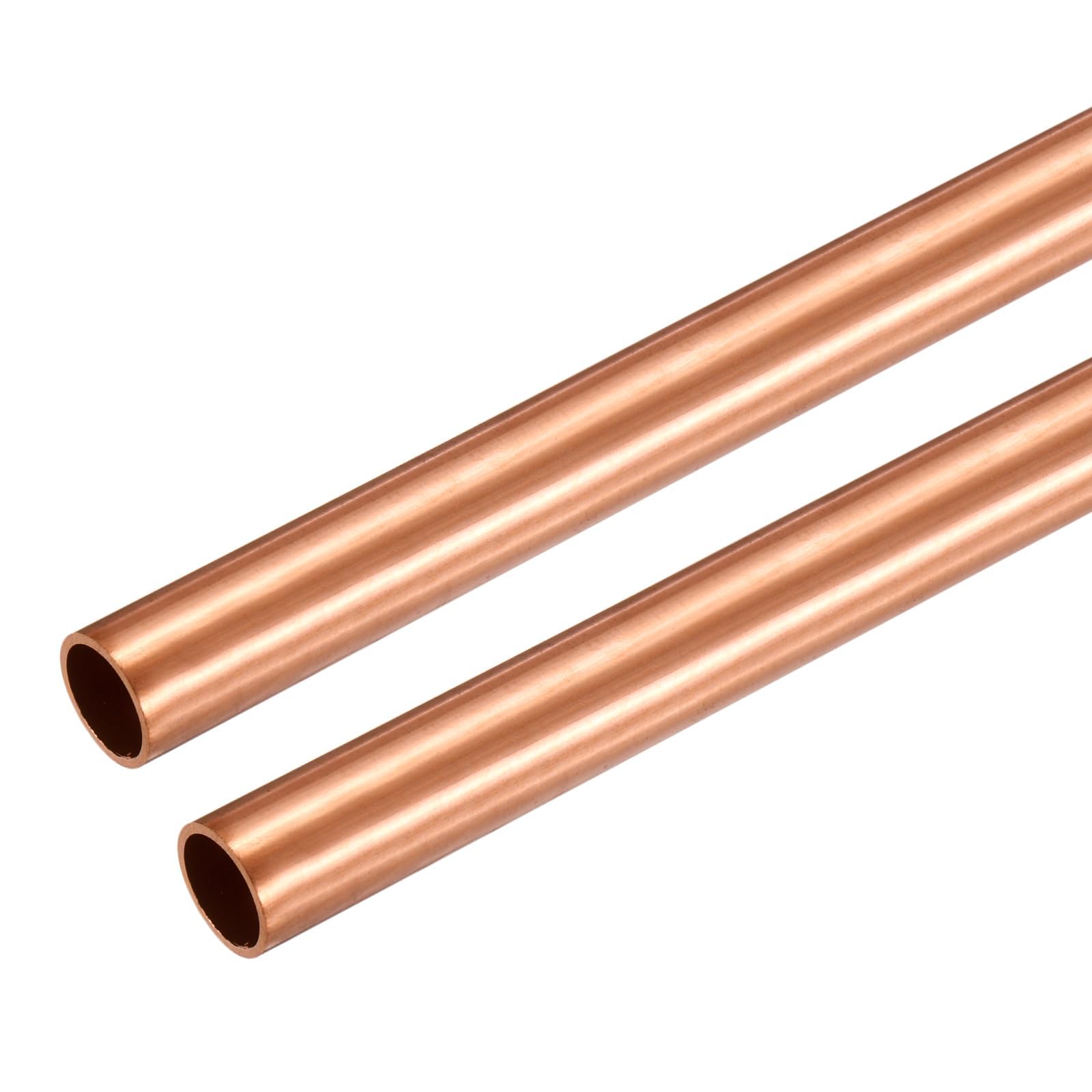 QUARKZMAN Kupfer Rundrohr 13mm Außendurchmesser x 0,5mm Wandstärke x 410mm(16") Länge Reines Kupferrohr Nahtloses Metall Gerader Rohrschlauch Für DIY Basteln Industrie Bau (2 Stück)