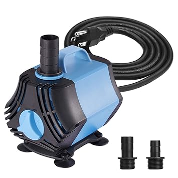 KEDSUM 400GPH Aquarium Submersible Pump(1500L/H,40W), Ultra Quiet Water Pump, Fountain Pump-7ft High Lift, 6.6ft Power Cord, 3 Nozzles for Fish Tank, Pond, Aquarium, Statuary, Hydroponics
