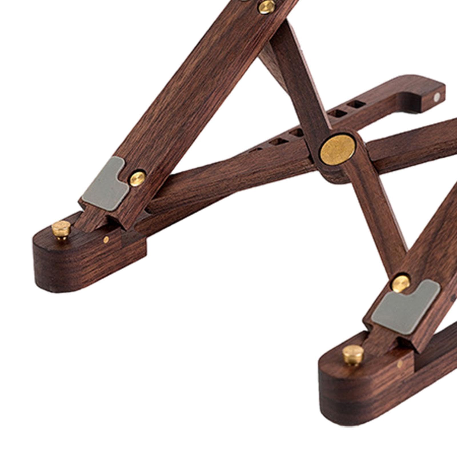 Supporto Pieghevole per Laptop, Supporto per Laptop Regolabile in Altezza, Antiscivolo, in Legno, per Computer Tablet, Notebook, Scrivania, Lavoro, Marrone scuro
