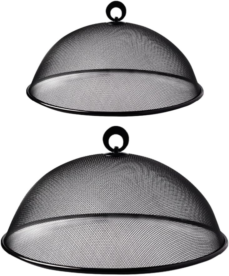 Luxshiny 2pcs Metal Mesh Food Covers Outdoor Food Tents Dome Screen