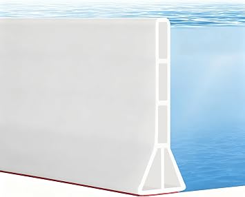 4 High Shower Threshold Water Dam, 39" Long Collapsible Shower Water Splash Guard, Self-adhesive Shower Barrier