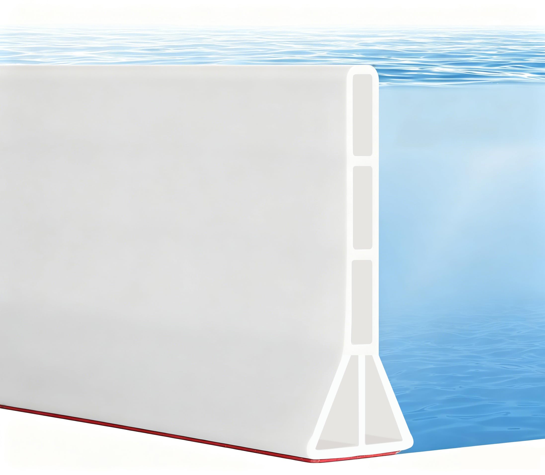 Cskunxia 10 CM High Shower Threshold Water Dam, 1.7M Long Collapsible Shower Water Splash Guard, Self-adhesive Shower Barrier