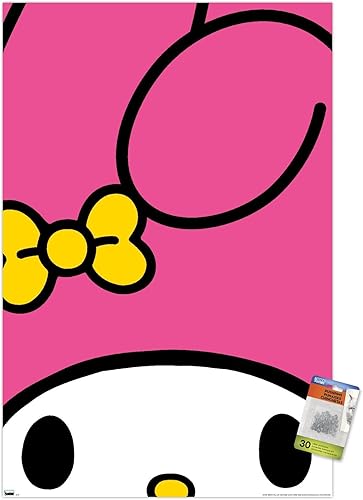 Trends International Póster de pared con texto en inglés Hello Kitty and Friends My Melody Close-Up, 22.37 x 34.00 pulgadas, paquete de póster y