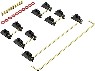 DUROCK Black Gold V2 PCB Mount Screw-in Stabilizer with Full Black Housing and Gold-Plated Hardware 2u 6.25u 7u Wires Mechanical Keyboard Stabilizers (DUROCK Black Gold V2 80% Kit)