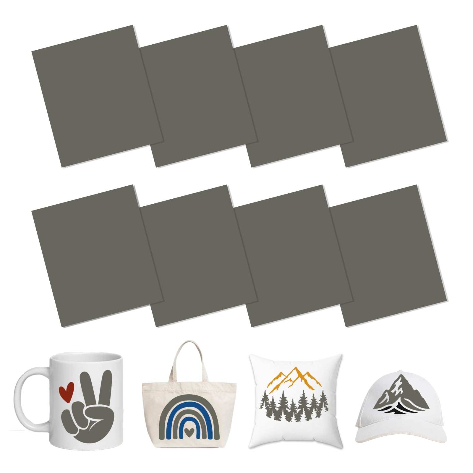 HTVSTD Grey Sublimation Transfer Ink Paper 8 Sheets 12 * 10in